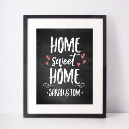 Personalised Home Sweet Home Framed Gift Print