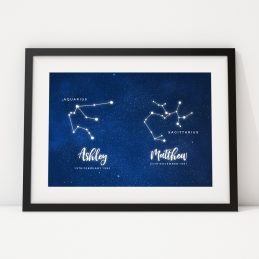 Couple's Anniversary Constellation Zodiac Gift Print