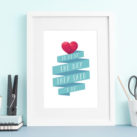 Personalised Engagement Anniversary Wedding \Gift Print Framed