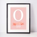 Baby Nursery Initial Prints Girl Framed Gift UK