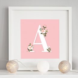 Nursery Letter Initial Floral Gift Prints