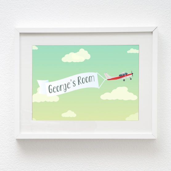 Personalised Framed Gift Prints Airplane